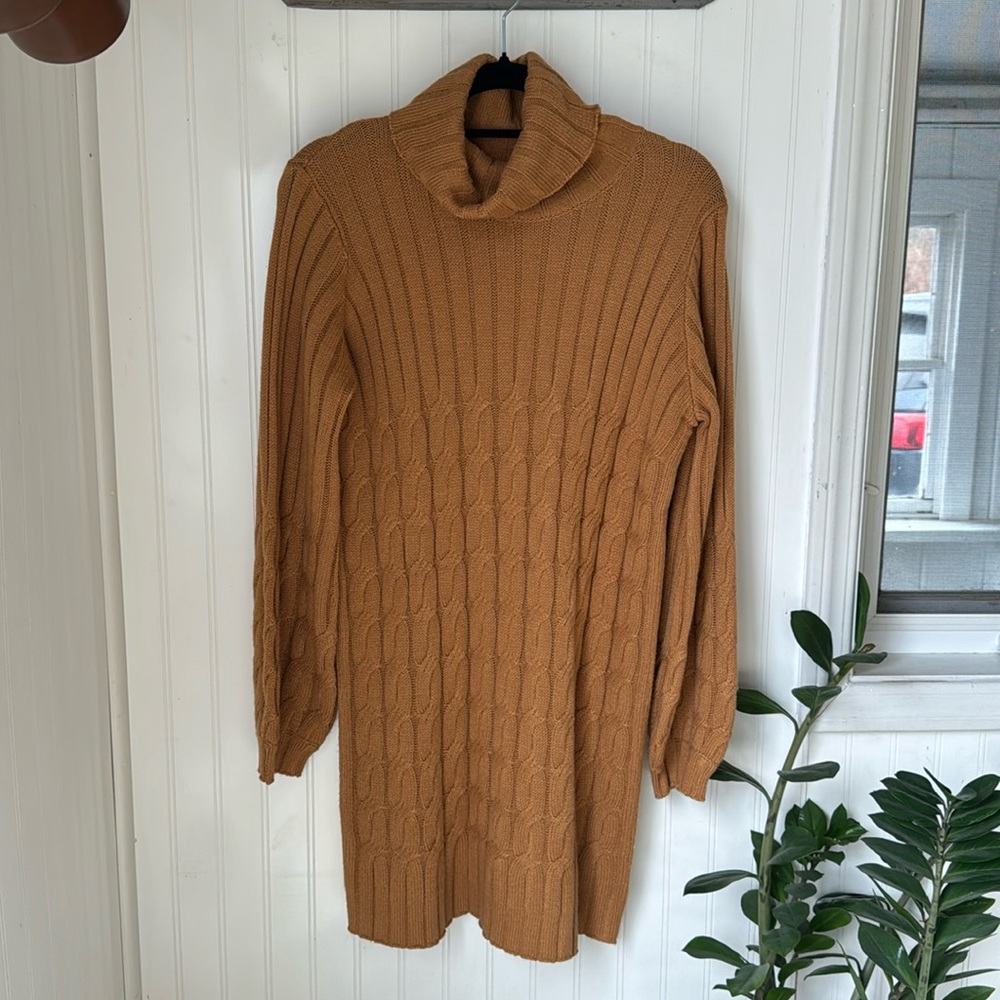 Vici Camel Knit Sweater Dress